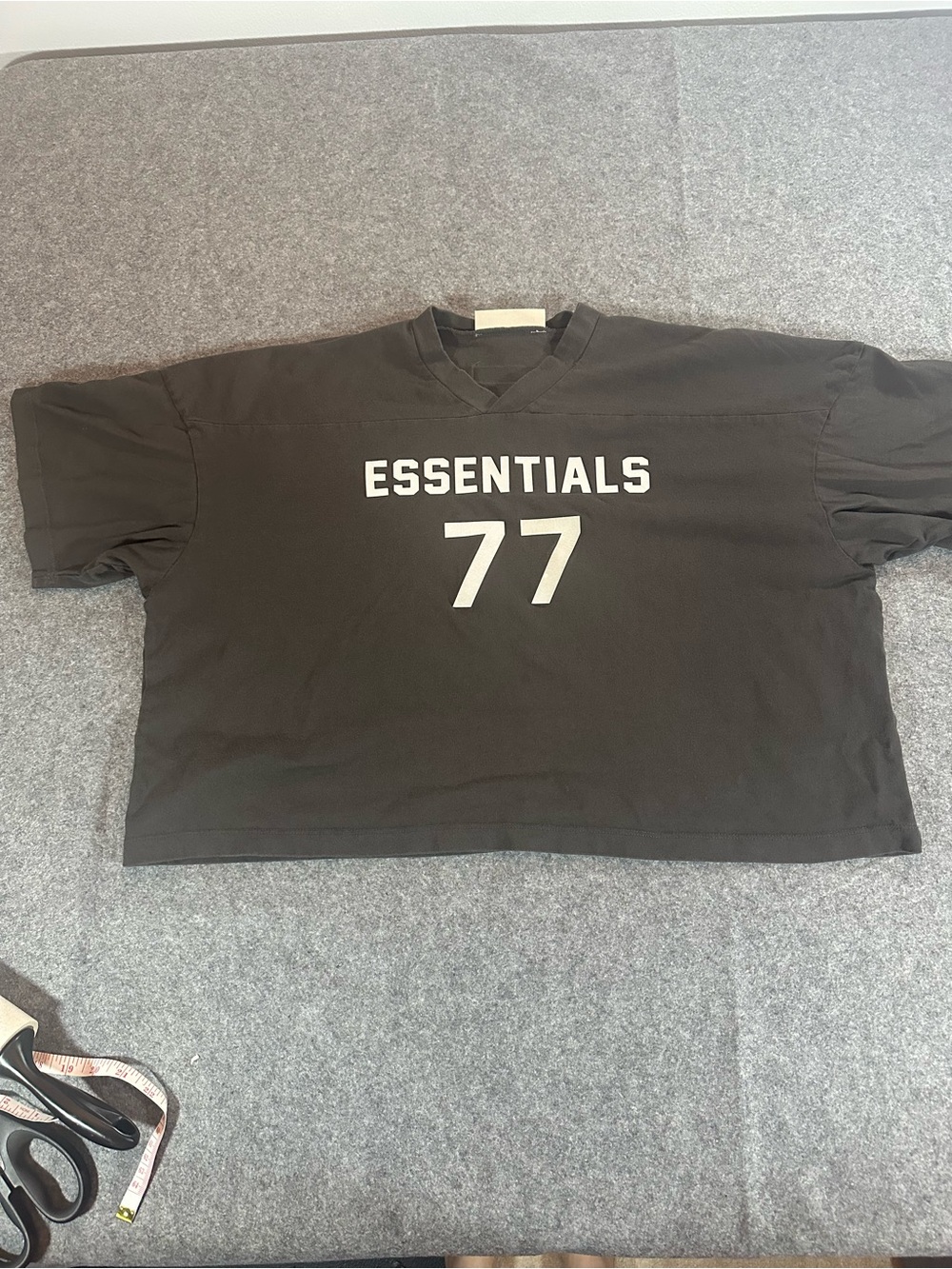Essentials Black Boxy Jersey Top - Picture 2 of 9